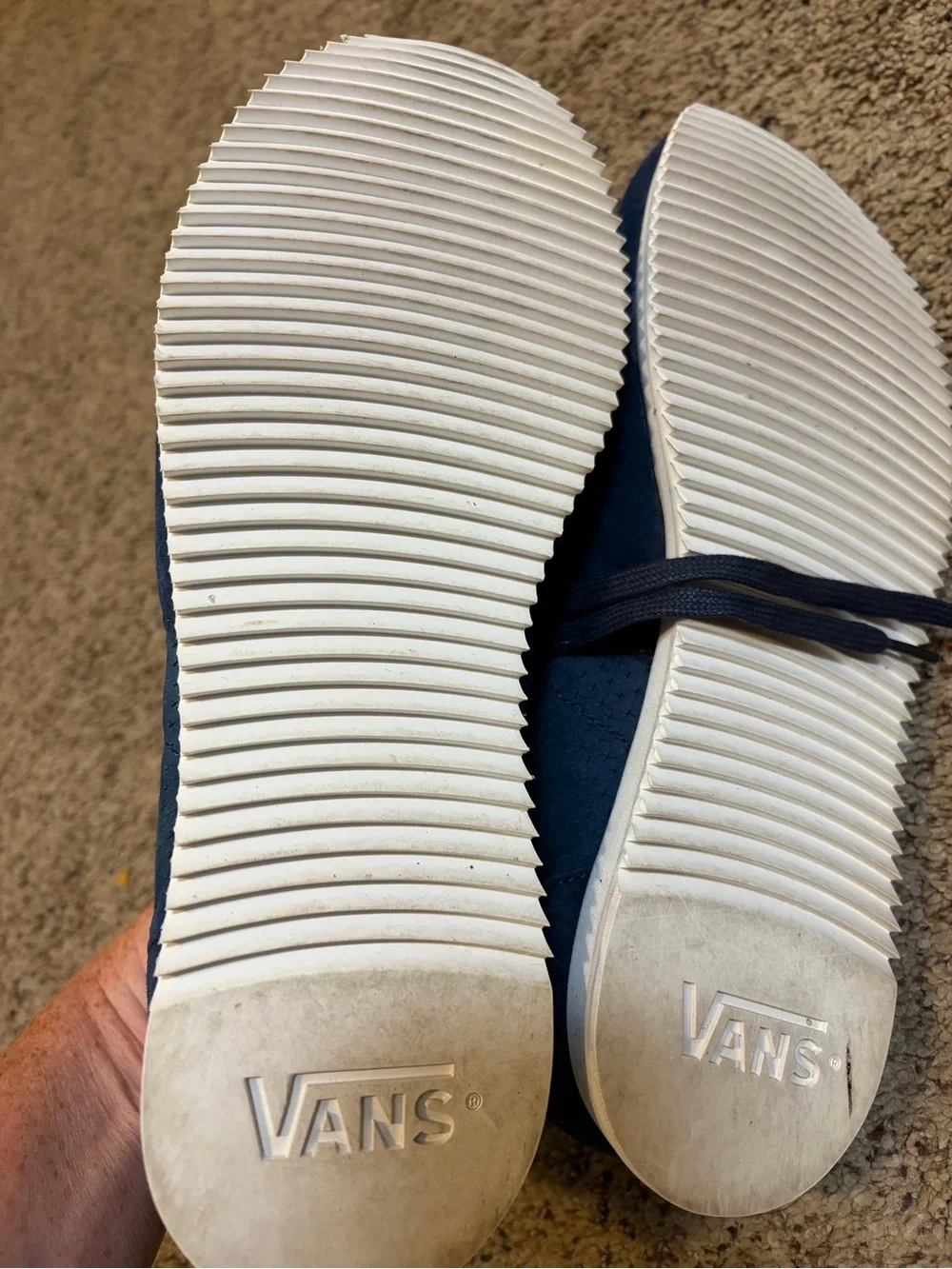 Vans Men's Navy Blue Suede Athletic Sneakers 10.5